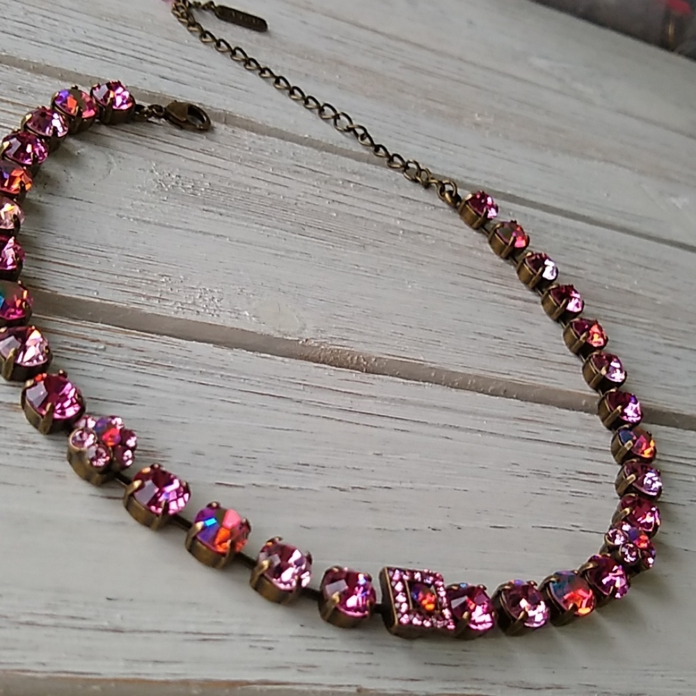 Designer Pink Swarovski Crystal NECKLACE